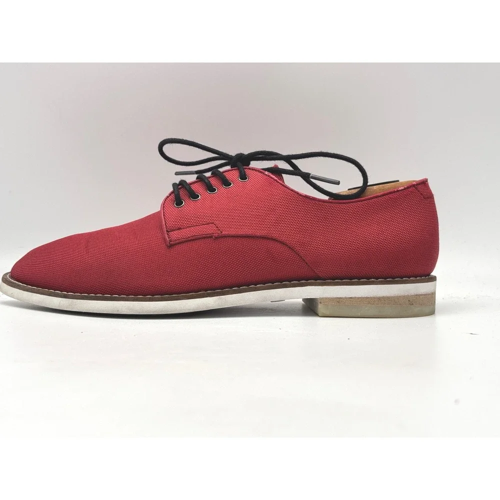 Calvin Klein Mens Red Canvas Derby Lace Up Oxford Shoes 71CLRSZ95 Size 9.5